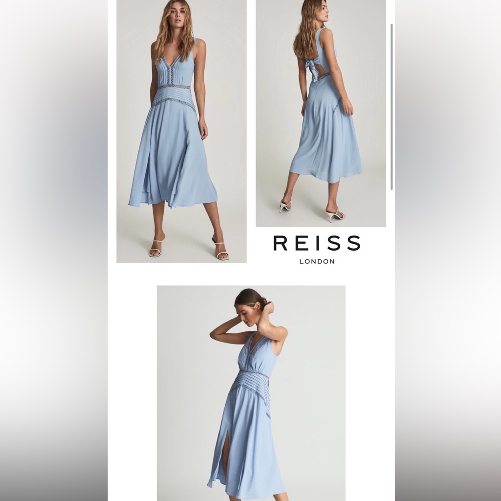 Reiss Alberta - Midi Dress in Blue |